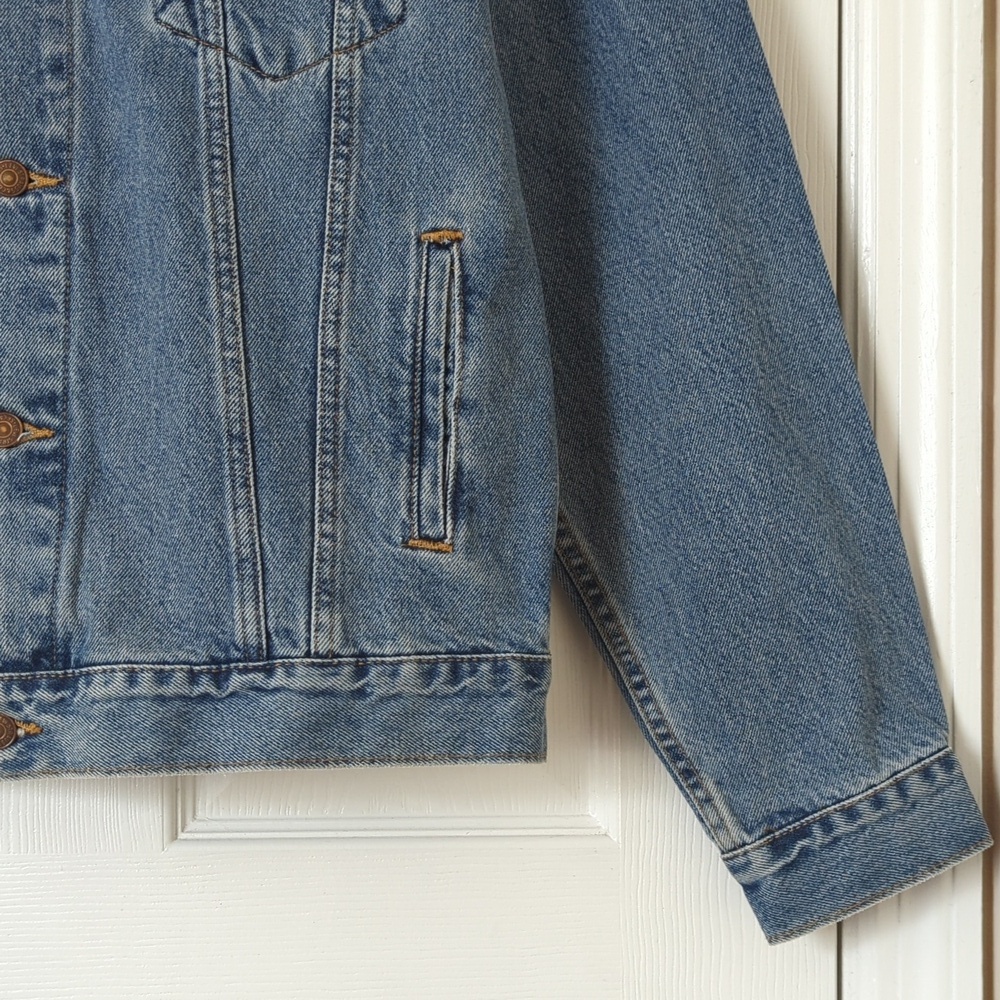 Levi's 2001 Vintage Deadstock USA American Flag Graphic Relaxed Trucker Jacket L - Picture 11 of 16